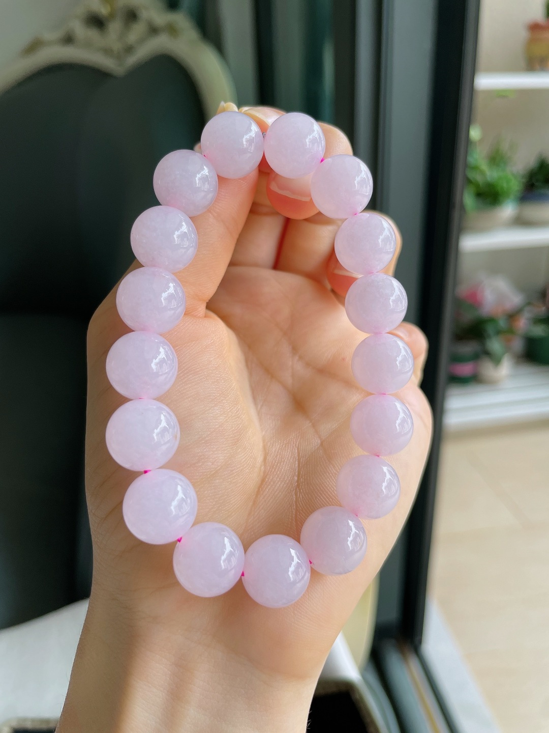 ️，天然翡翠A货，冰紫罗兰手串，尺寸：12.2mm。【编4488，4489】