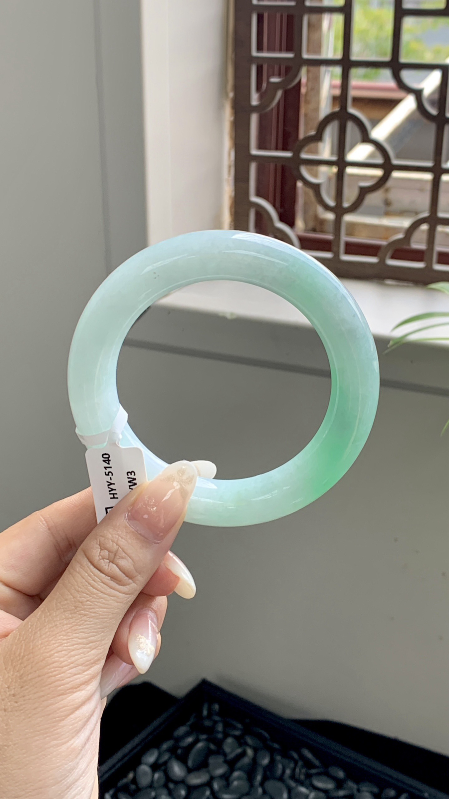 飘绿圆条手镯⭕️ 55*12*12.2