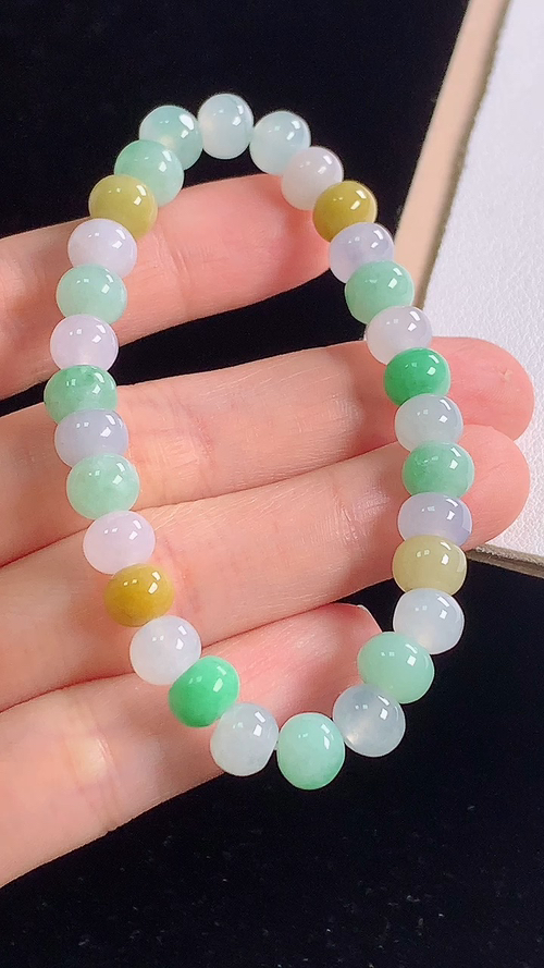 ️多彩手链，尺寸:7.2-5.0mm