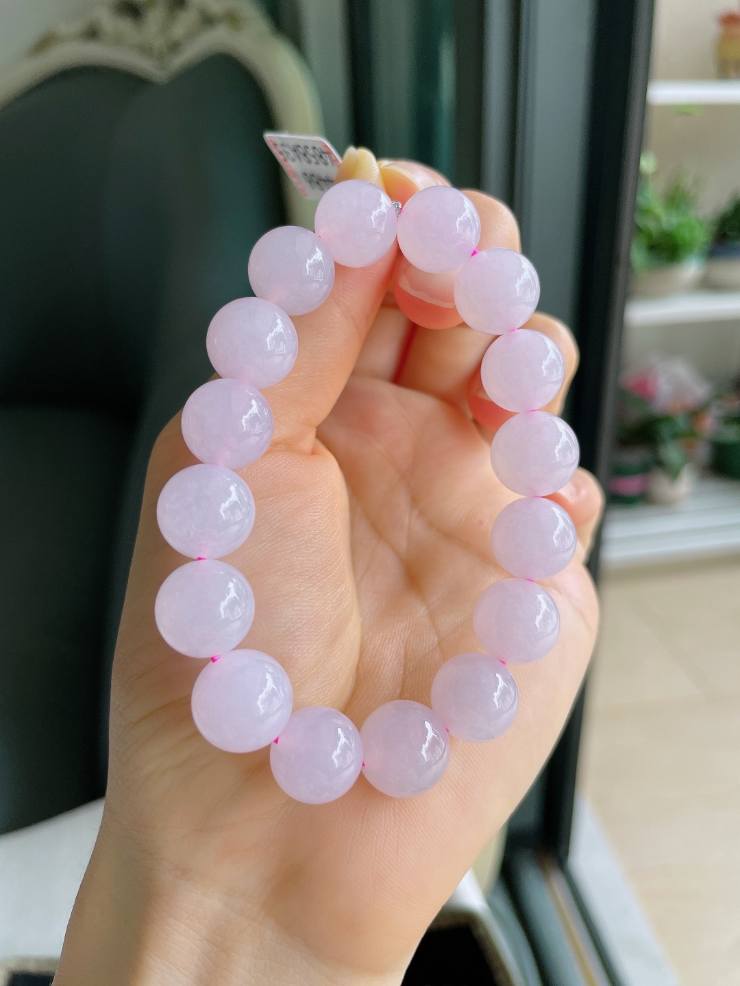 ️，缅甸天然翡翠A货，冰种手串，尺寸：11.7mm。【编4486，4490】