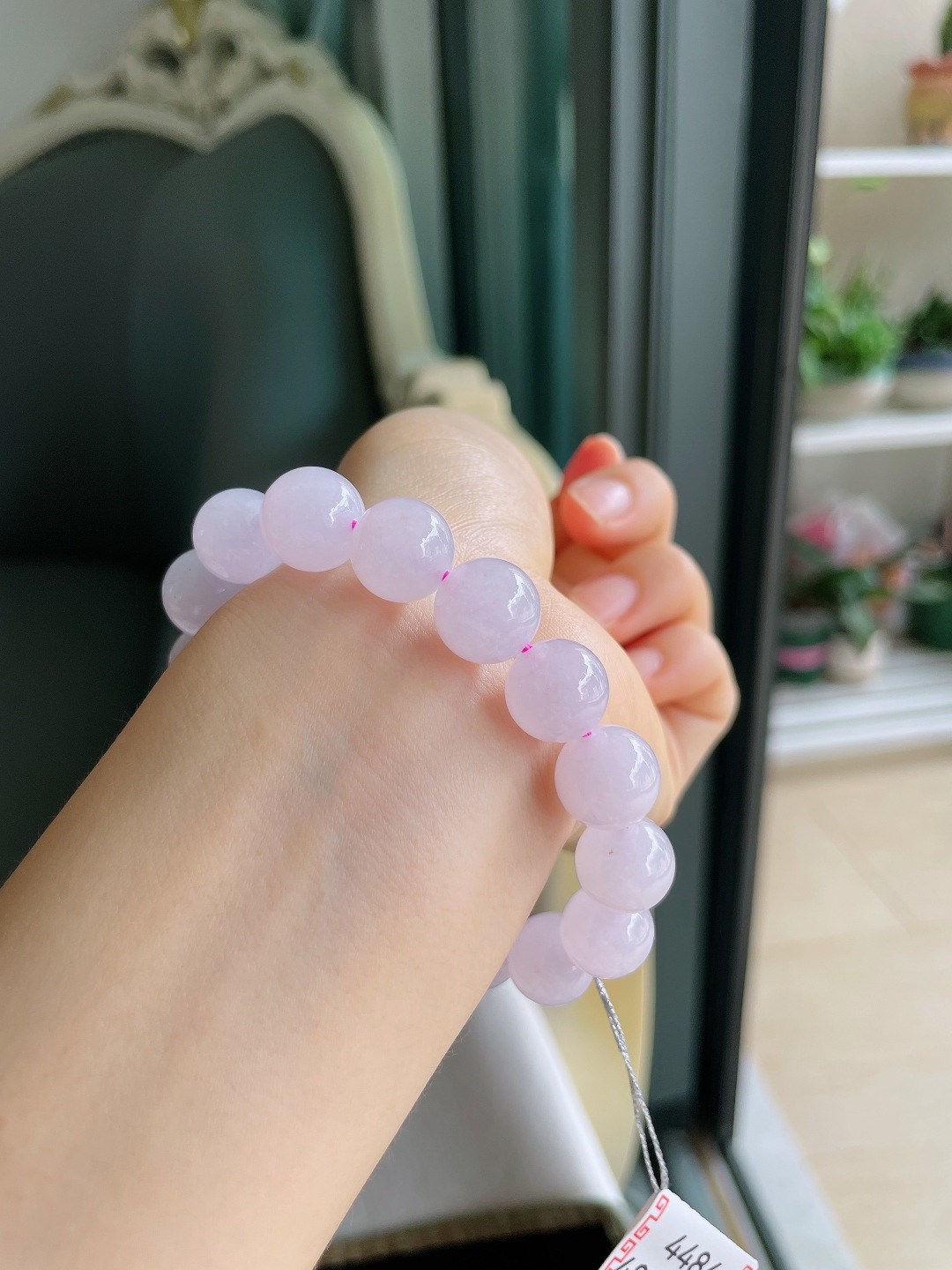 ️，缅甸天然翡翠A货，冰种手串，尺寸：11.7mm。【编4486，4490】
