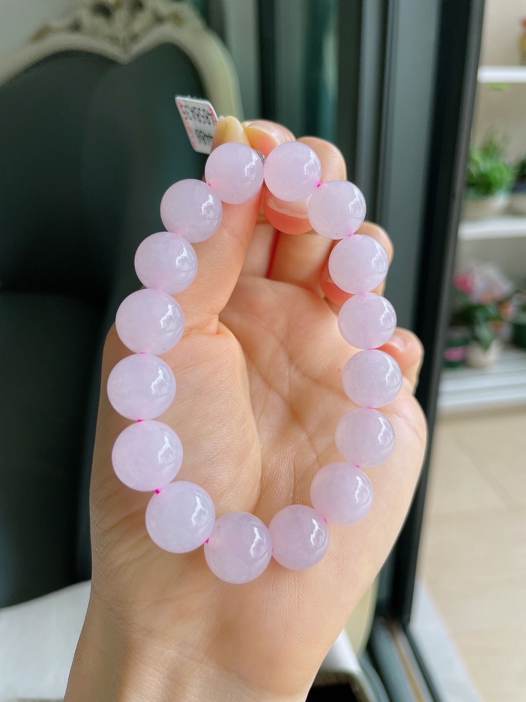 ️，缅甸天然翡翠A货，冰种手串，尺寸：11.7mm。【编4486，4490】
