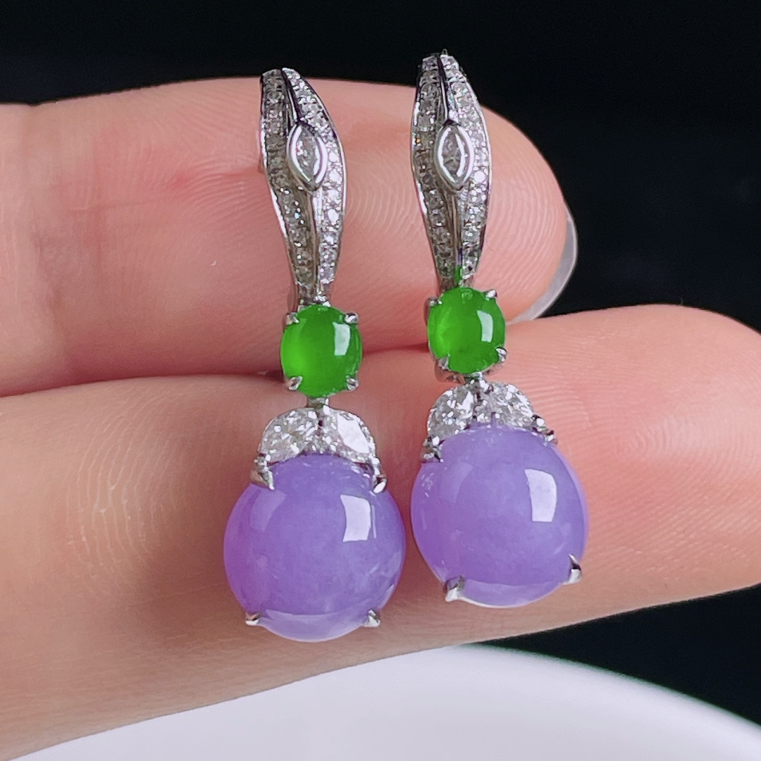 ️耳坠，老种起光，细底通透，尺寸：裸石9.3/9/6mm0807