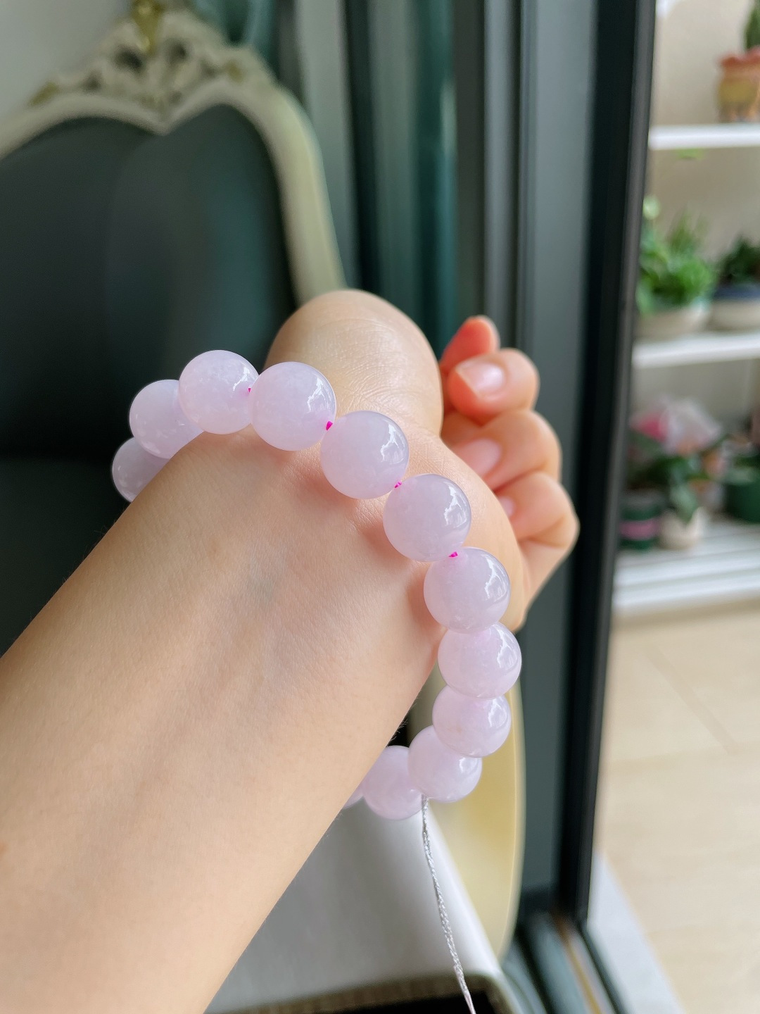 ️，天然翡翠A货，冰紫罗兰手串，尺寸：12.2mm。【编4488，4489】