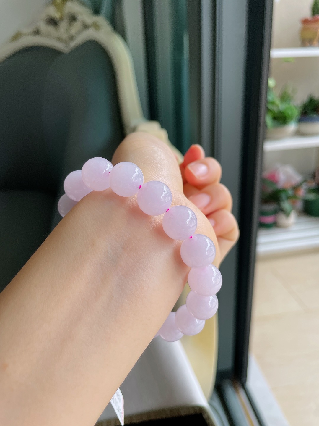 ️，天然翡翠A货，冰紫罗兰手串，尺寸：12.2mm。【编4488，4489】