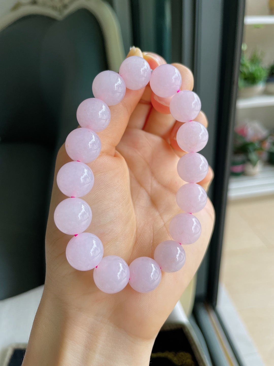 ️，缅甸天然翡翠A货，冰紫罗兰手串，尺寸：12.6mm。【编4491】