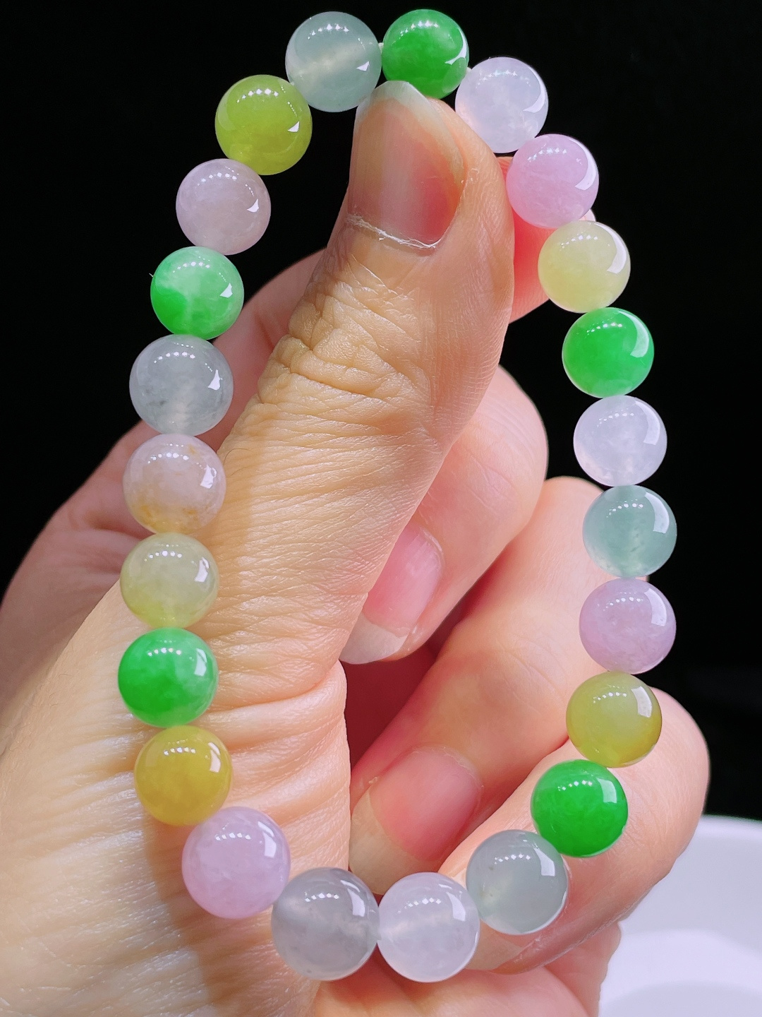 ️多彩手串，老种起光，细底通透，尺寸：8.3mm0808