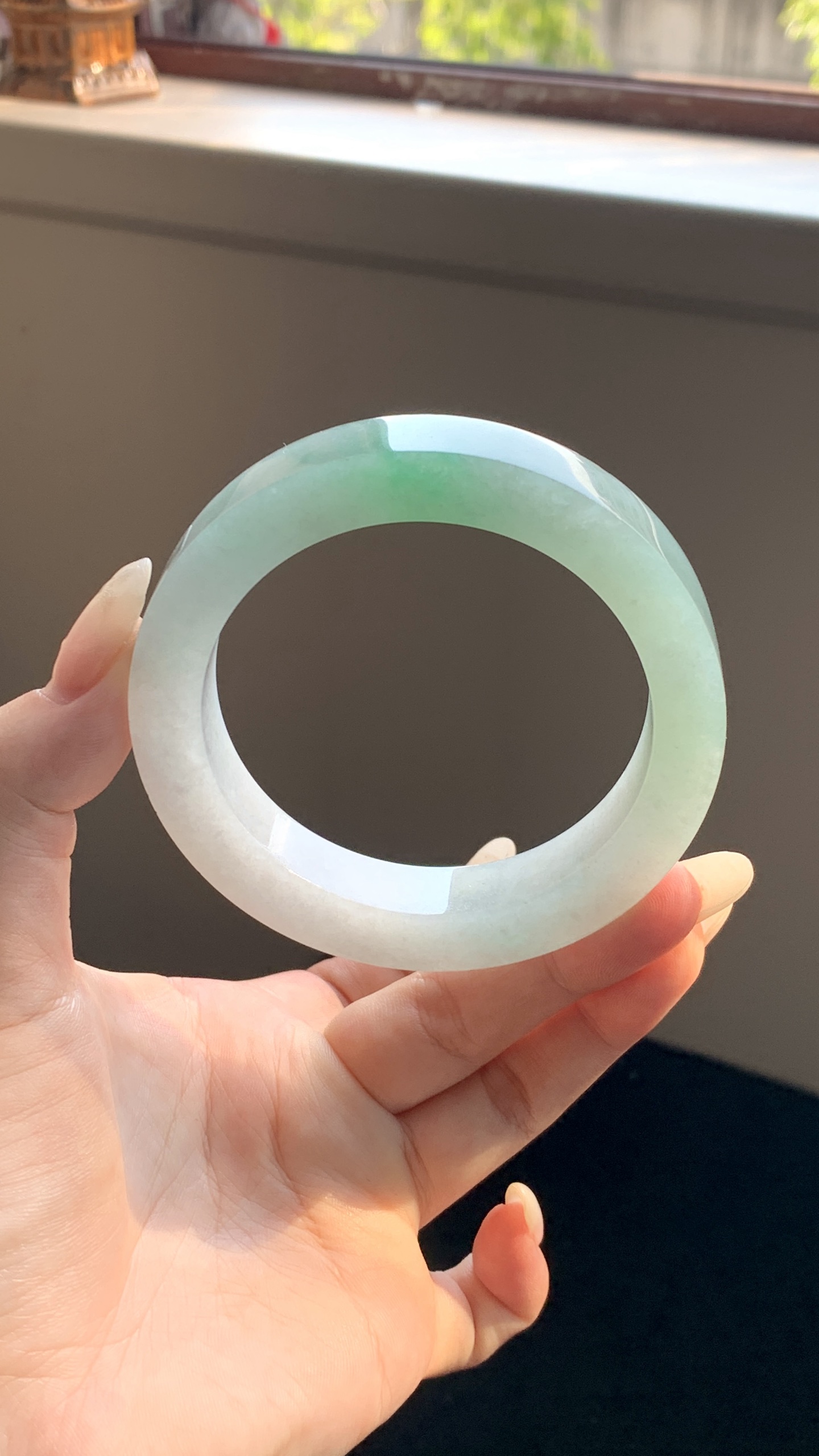 冰飘绿花正圈镯胚 B0516-1 ⭕️56.5-11-8-75
