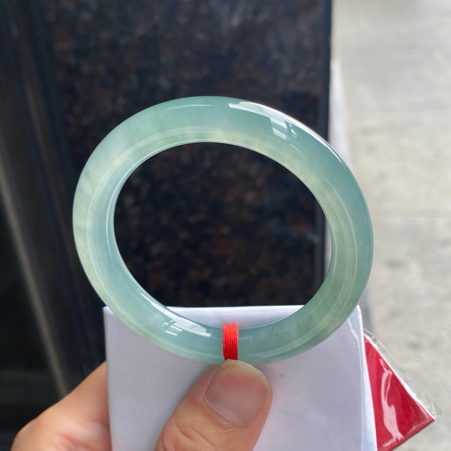 圈口54-9.5-8.8   【冰种飘花圆条手镯】圈口53  54可戴  质地细腻   种水好