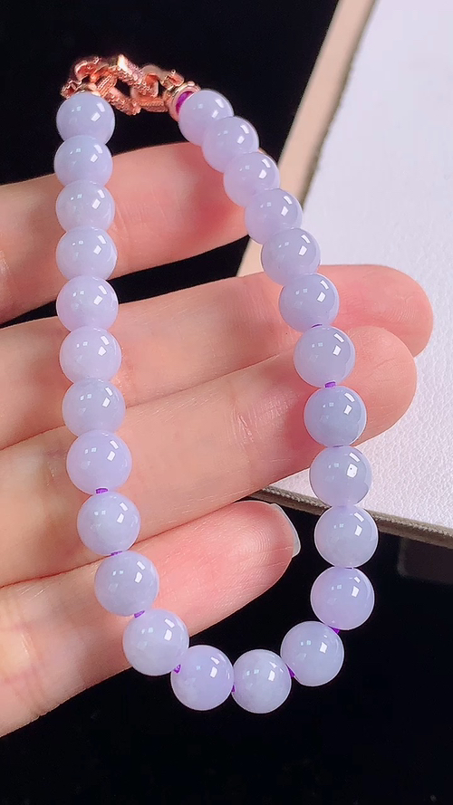 ️冰紫手链，尺寸:6.5-6.5mm