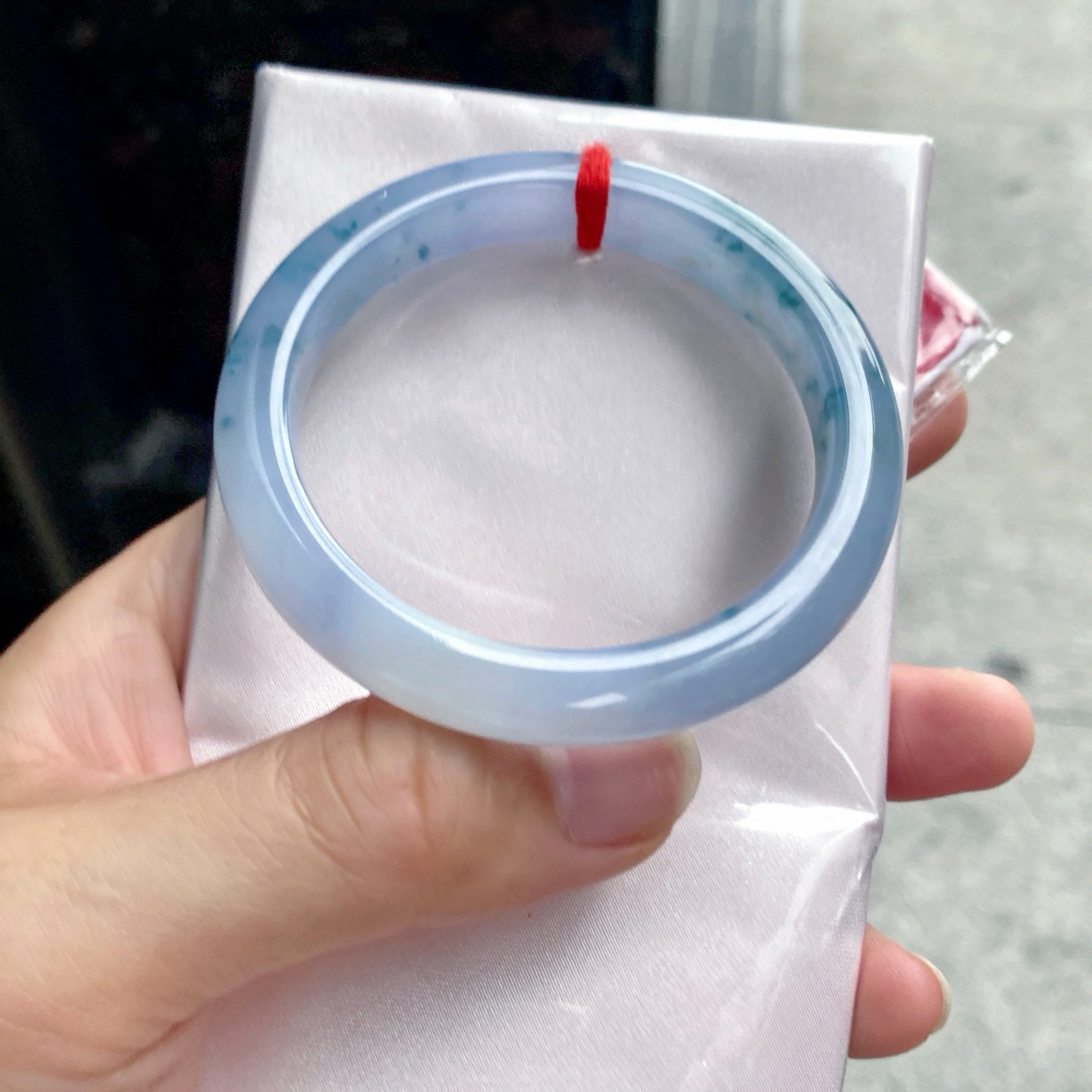 圈口51.8-9.2-7.6    【冰茄紫飘花正圈手镯】圈口51  52可戴  质地细腻   种水好