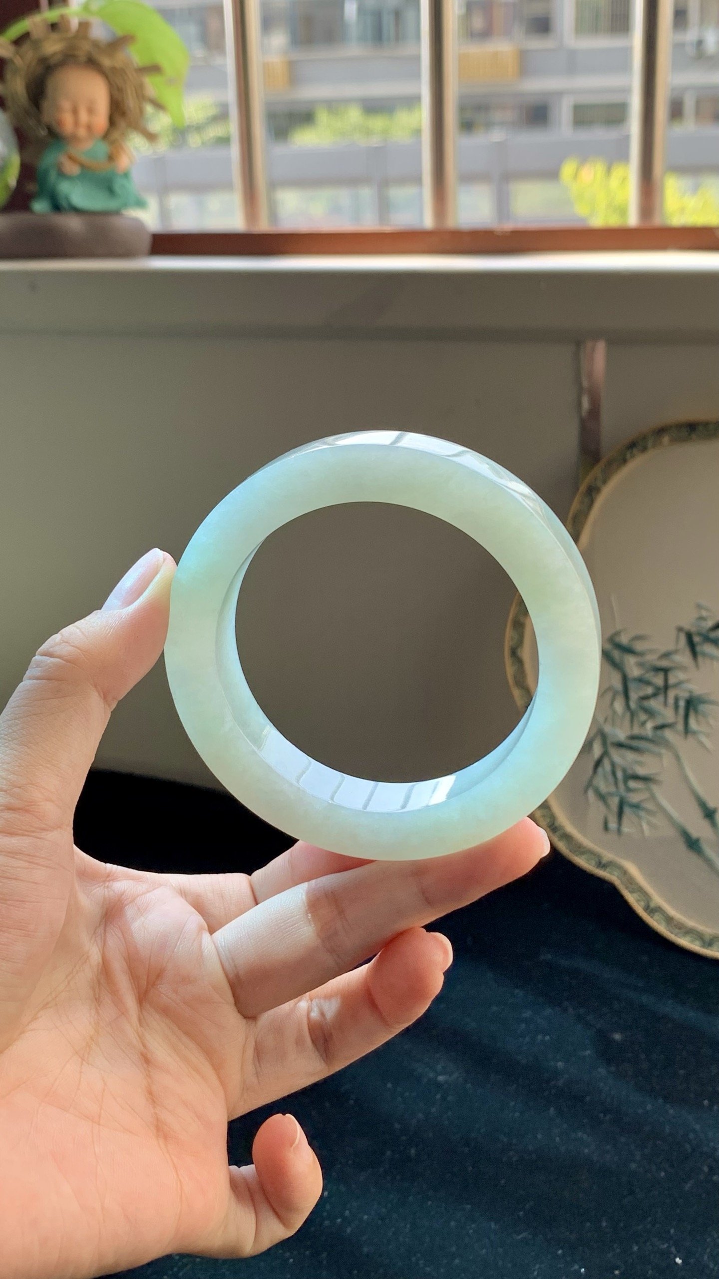 冰晴正圈镯胚 E0831-9 ⭕️ 56.5-12-10-76