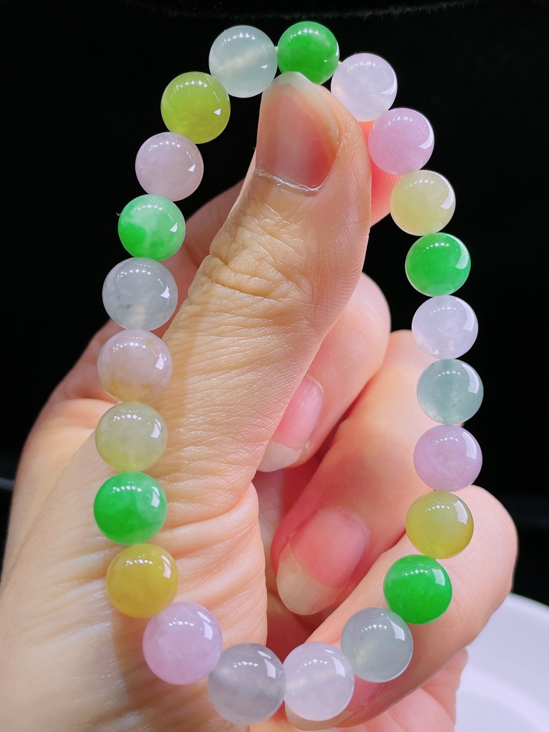 ️多彩手串，老种起光，细底通透，尺寸：8.3mm0808