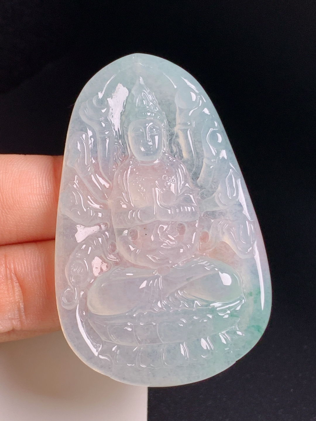 ️ 冰种千手观音，冰润通透，雕工精细，福运满堂