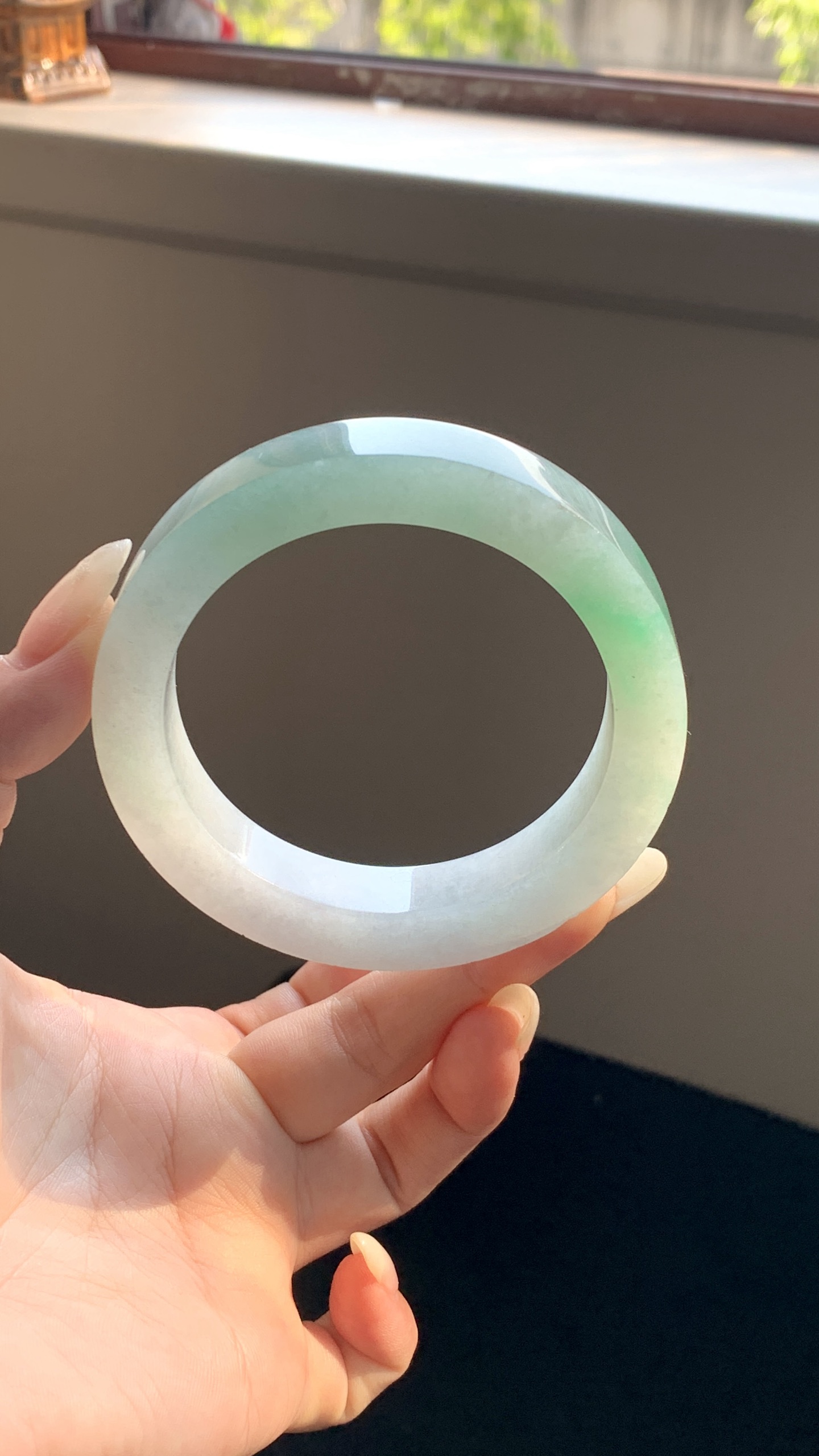 冰飘绿花正圈镯胚 B0516-1 ⭕️56.5-11-8-75