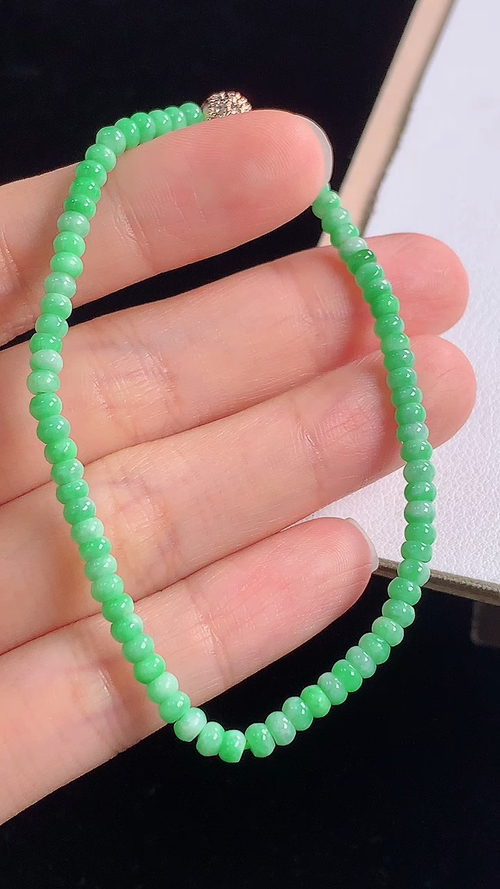 冰绿手链，尺寸:3.4-1.9mm