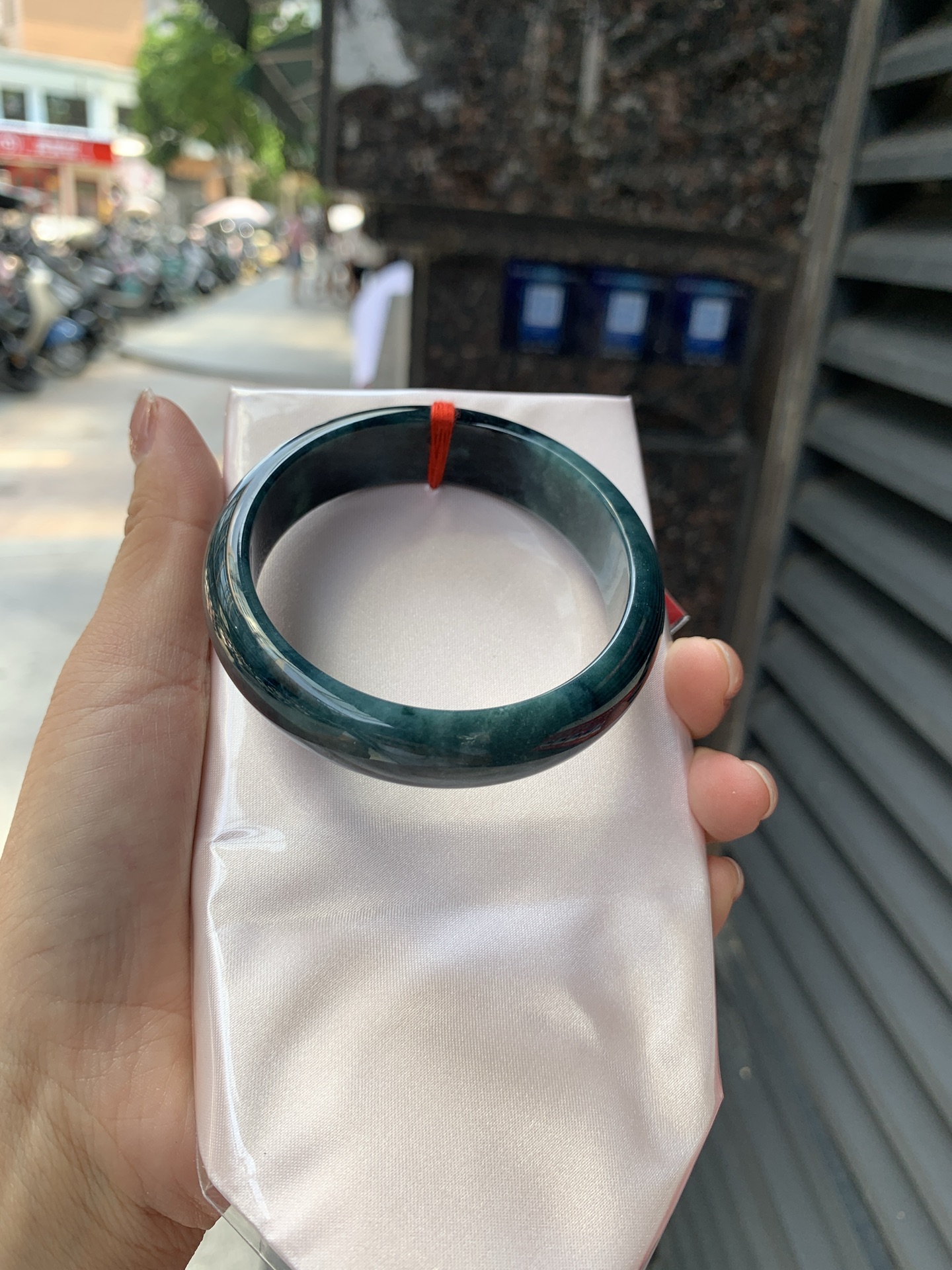 蓝乌鸡正圈, 0808-N1307, 无裂，蓝底乌鸡特色手镯