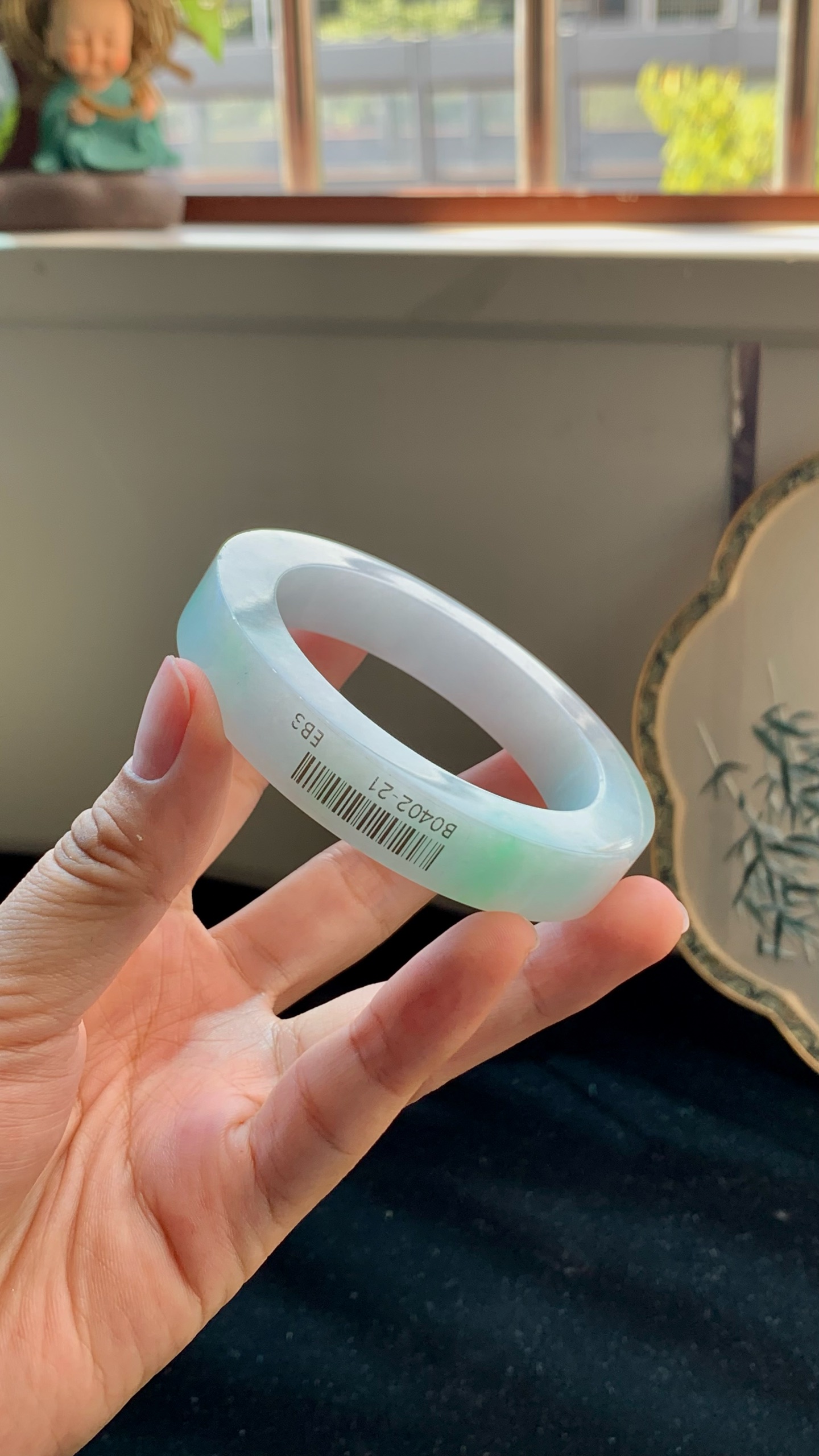 白底青正圈镯胚 B0402-21 ⭕️ 54-12-10-73