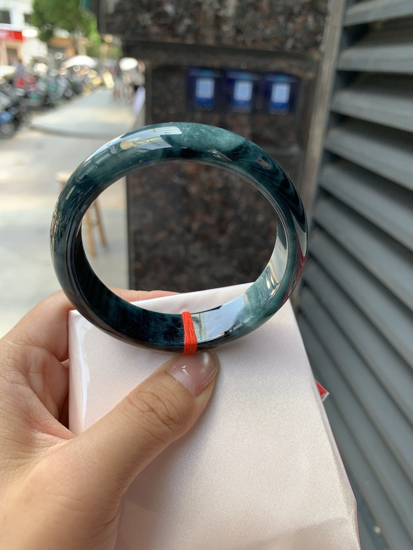 蓝乌鸡正圈, 0808-N1307, 无裂，蓝底乌鸡特色手镯