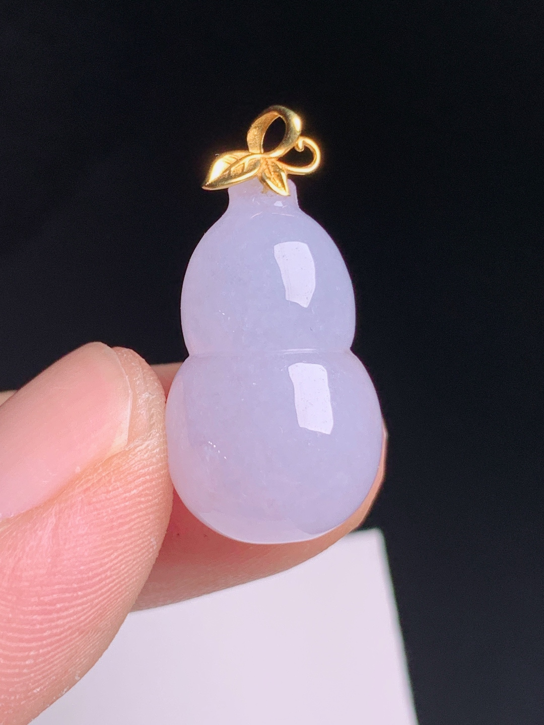 冰种葫芦吊坠，柔润淡雅，器型圆润，福禄相伴，裸石12.7-12.8-11.825.3，080508