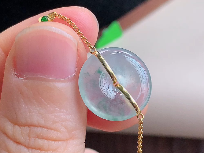 ️ 18K金伴钻平安扣手链，尺寸16.0-3.3mm，包A附证书