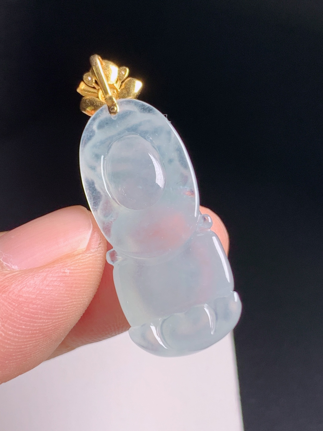 ️ 冰种宝宝观音吊坠，冰透细腻，线条柔和，护佑无忧