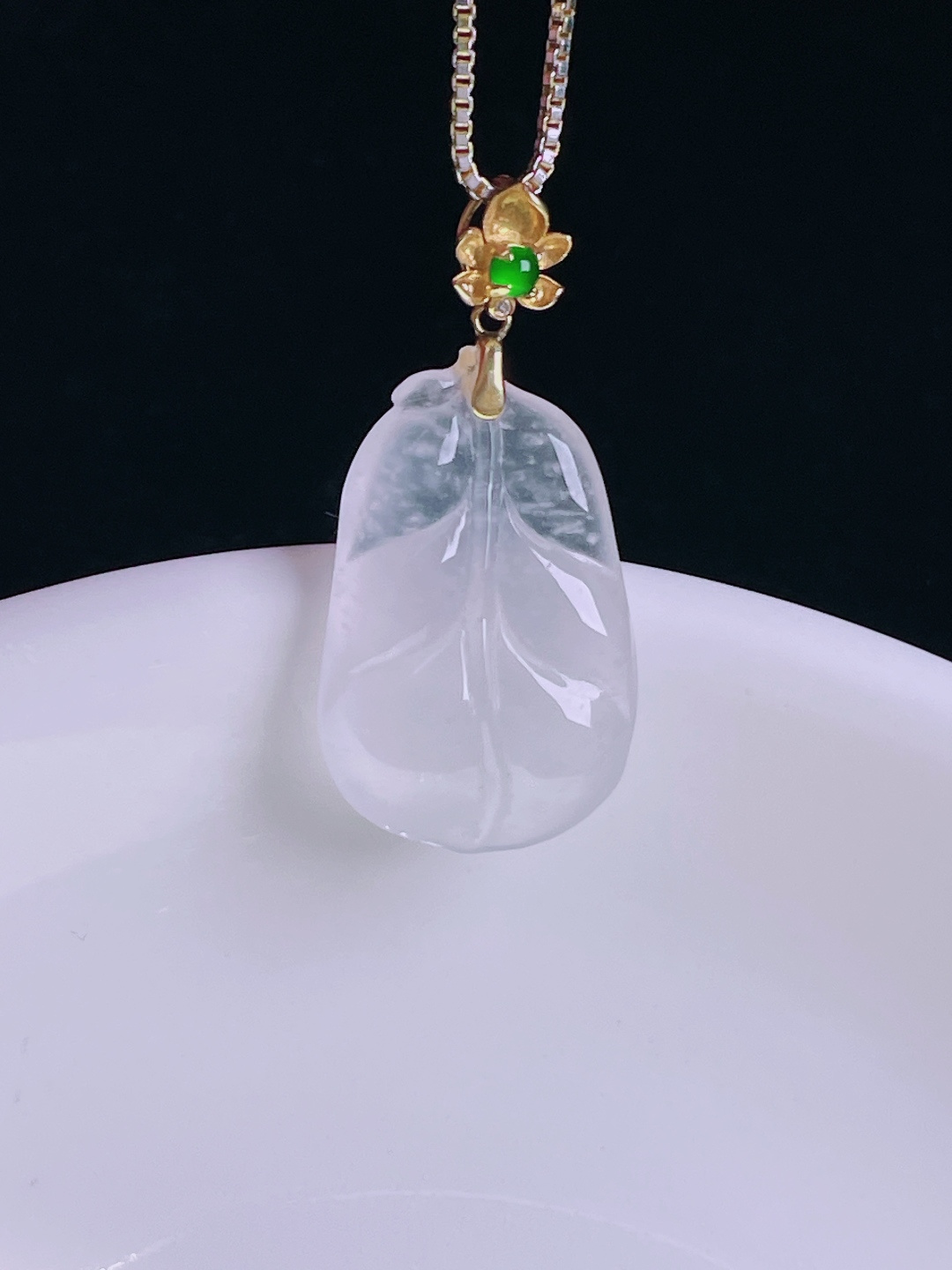 ️高冰树叶，老种起光，细底通透，尺寸：27裸石20/13/4.4mm0809