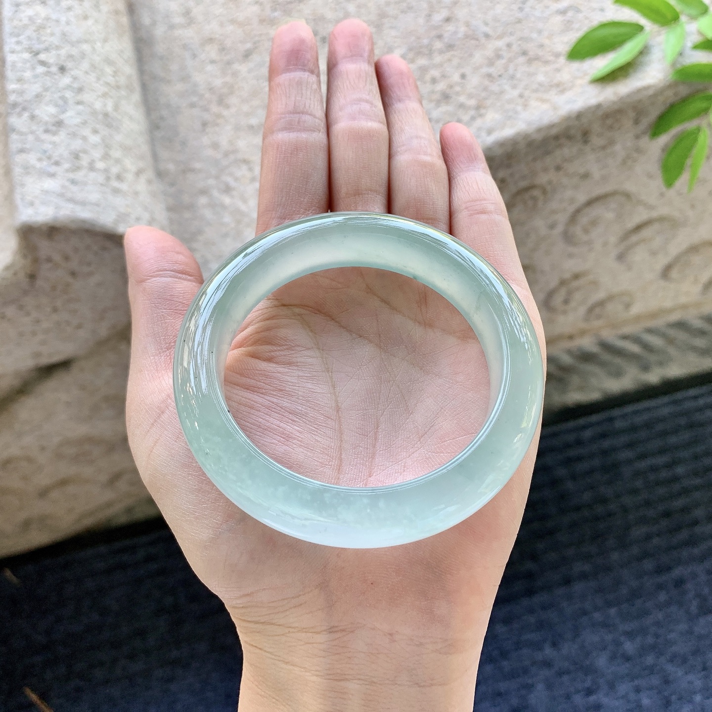 正圈53 54，圈口54.7/13/9.4，编码FL060466，冰晴底，清透，水润，种老，细腻，无