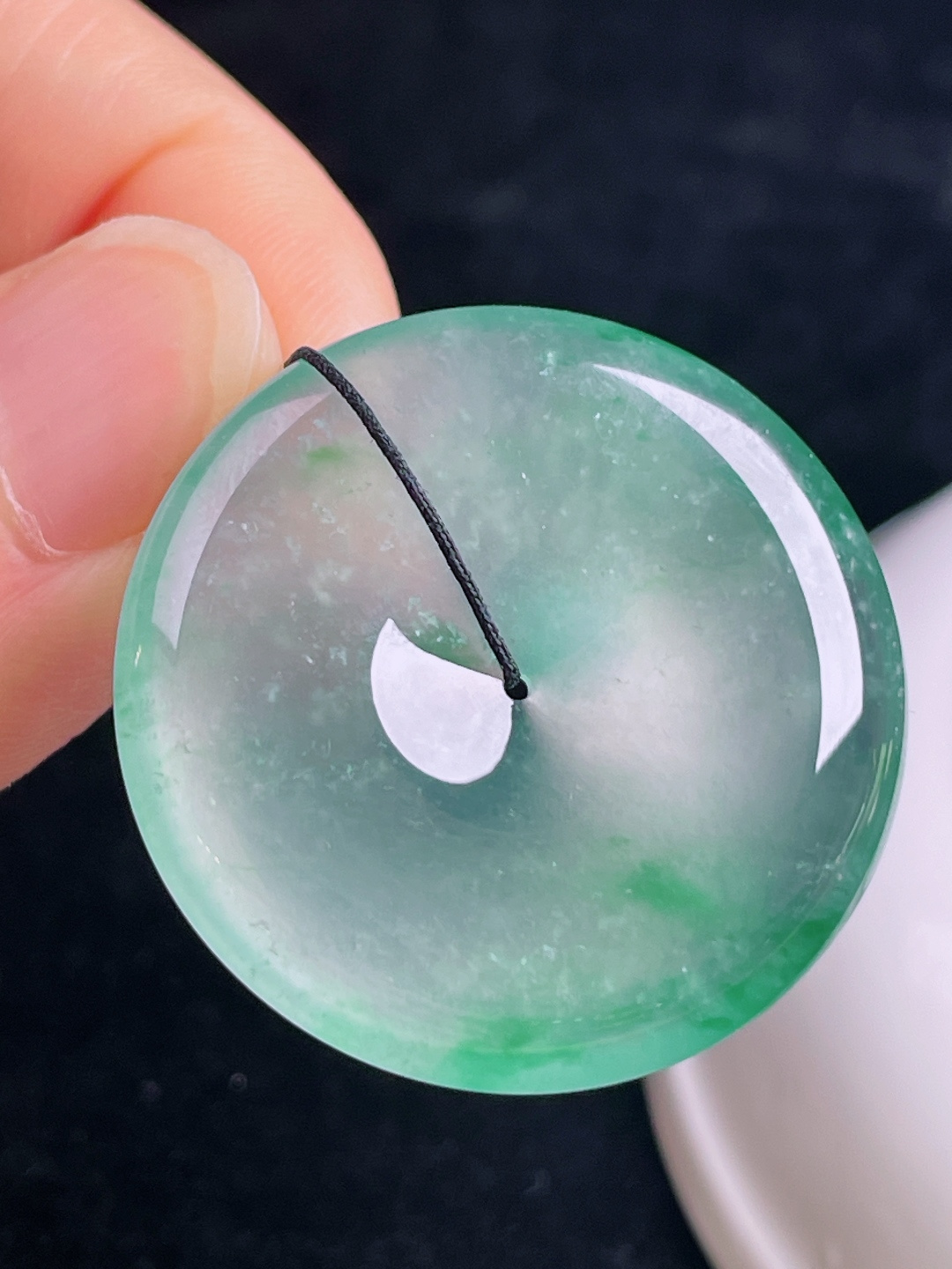 ️高冰平安扣，老种起光，细底通透，尺寸：33/6.3mm0809