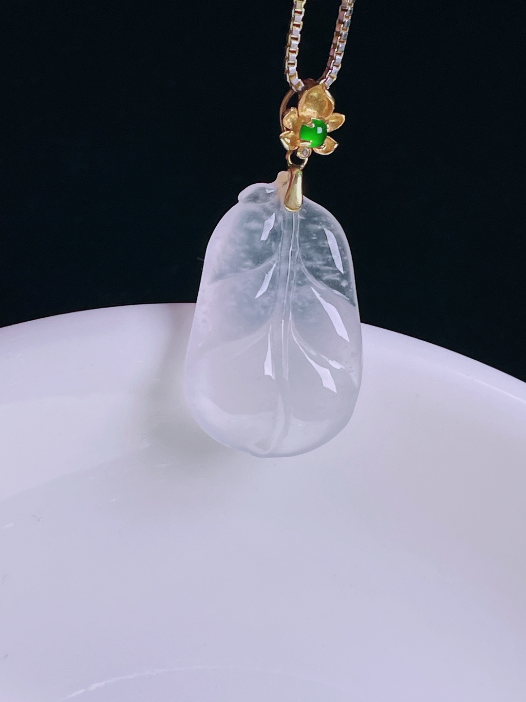 ️高冰树叶，老种起光，细底通透，尺寸：27裸石20/13/4.4mm0809