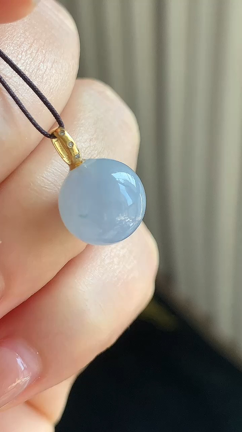 天然翡翠，冰紫珠18k金，尺寸10.5 zq88