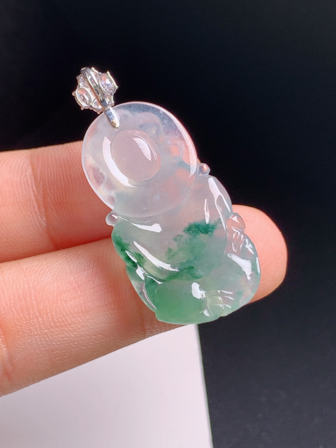 ️ 冰种飘花宝宝观音吊坠，清透起光，雕工讨喜，福慧安康