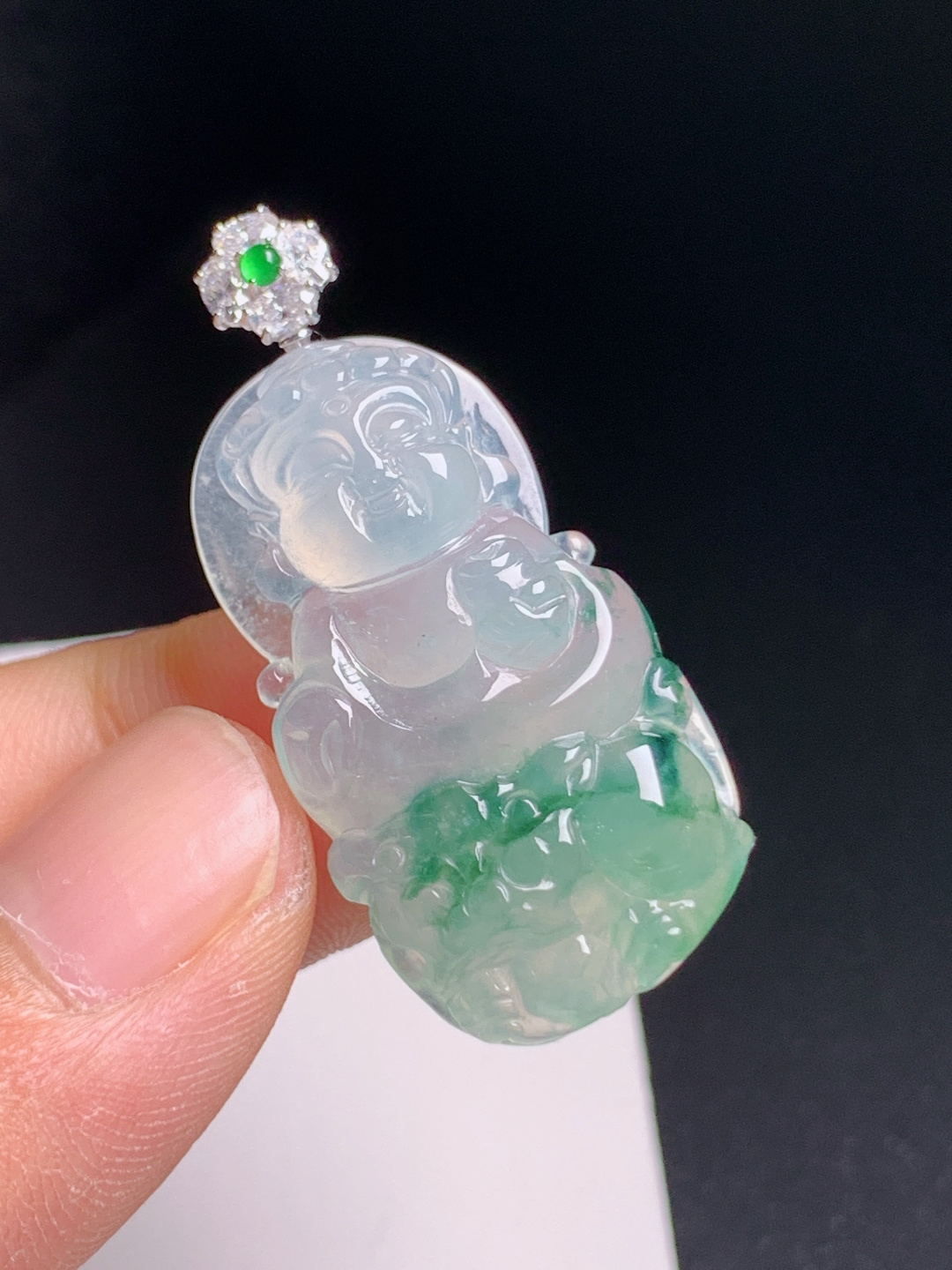 ️ 冰种飘花宝宝观音吊坠，清透起光，雕工讨喜，福慧安康