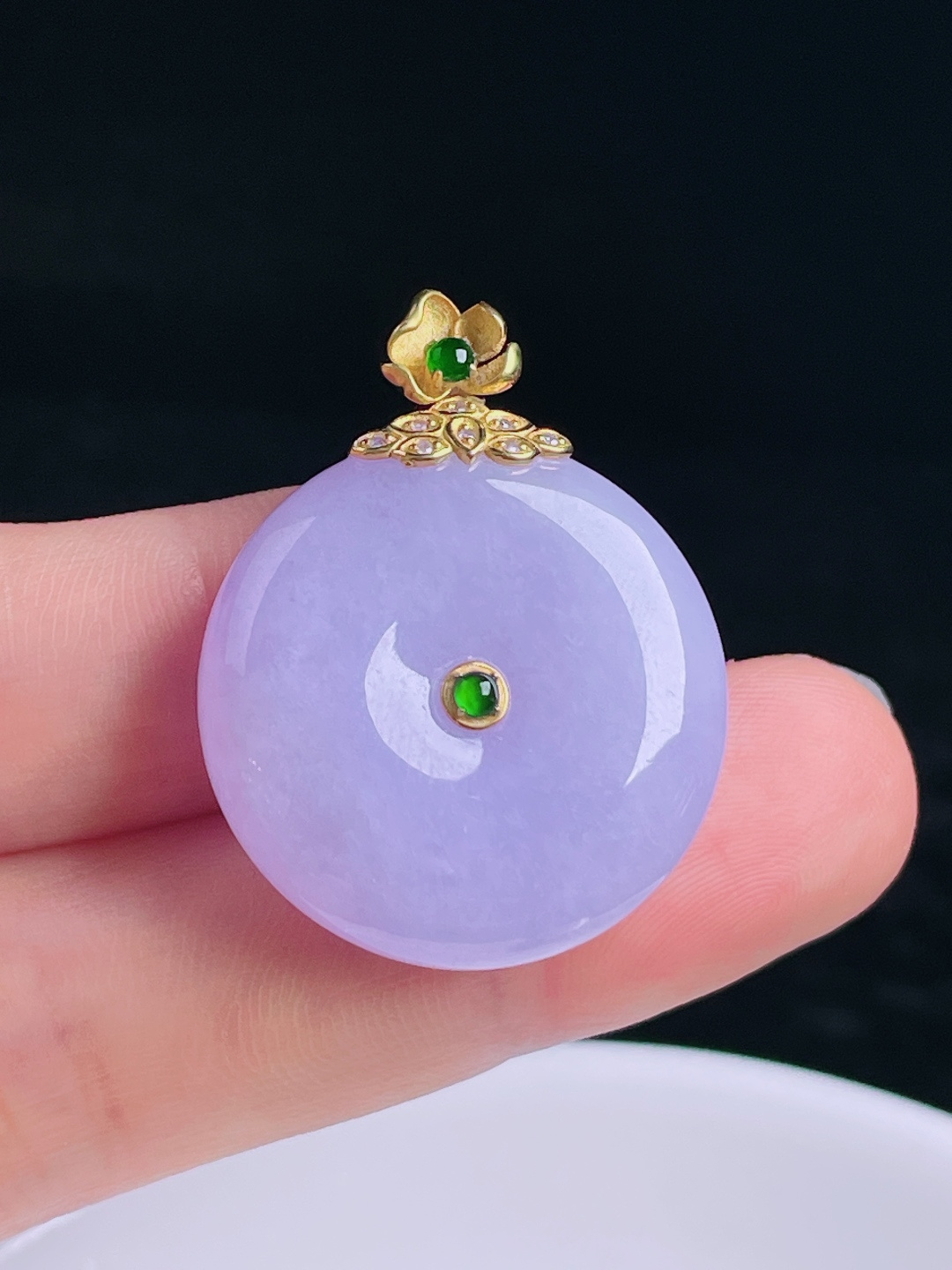 ️紫罗兰平安扣，老种起光，细底通透，尺寸：33.2裸石26.3/8mm0809