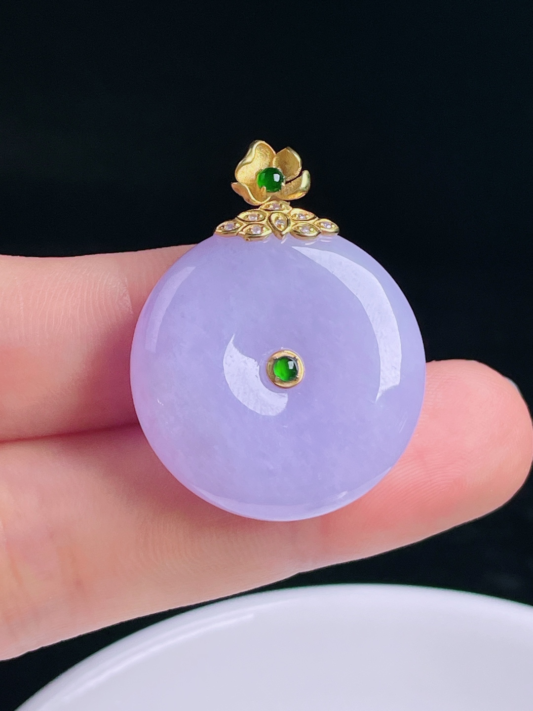 ️紫罗兰平安扣，老种起光，细底通透，尺寸：33.2裸石26.3/8mm0809