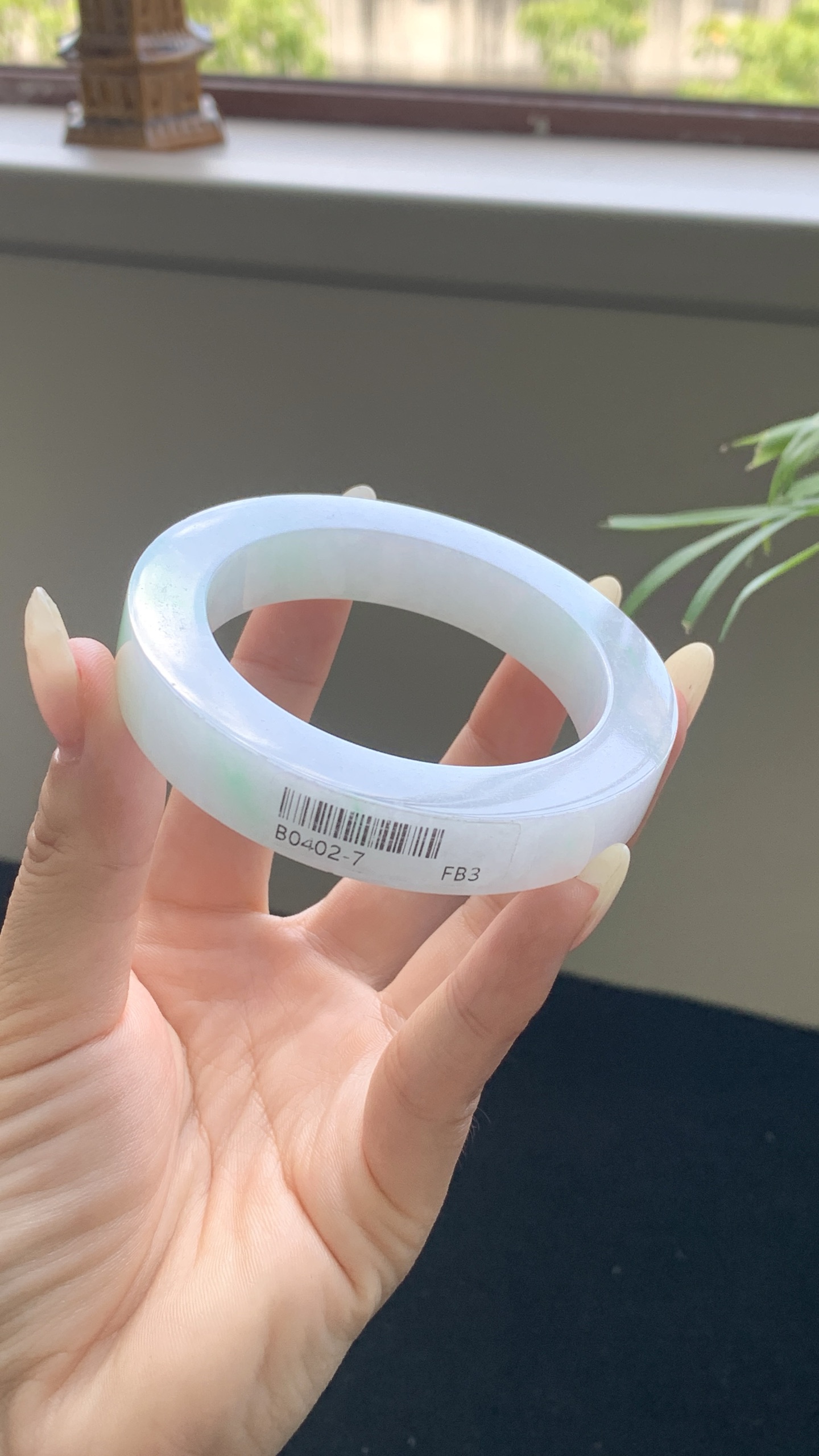 白底青正圈镯胚 B402-7 ⭕️53-12-10-73