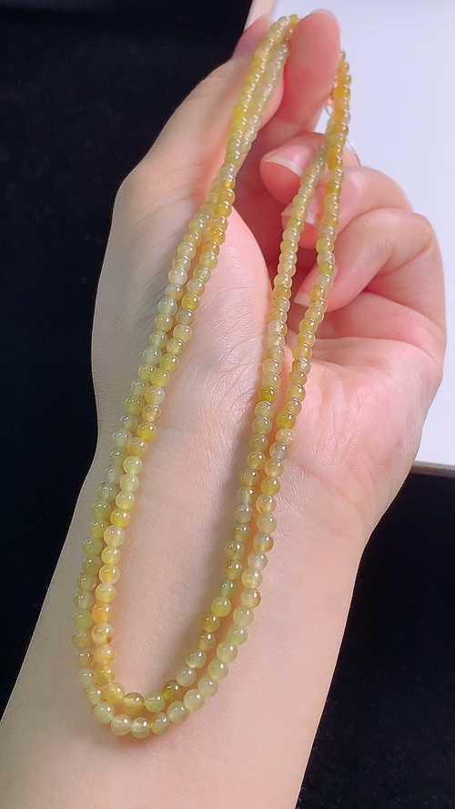 ️冰黄项链，尺寸:3.7-3.7mm(200颗)