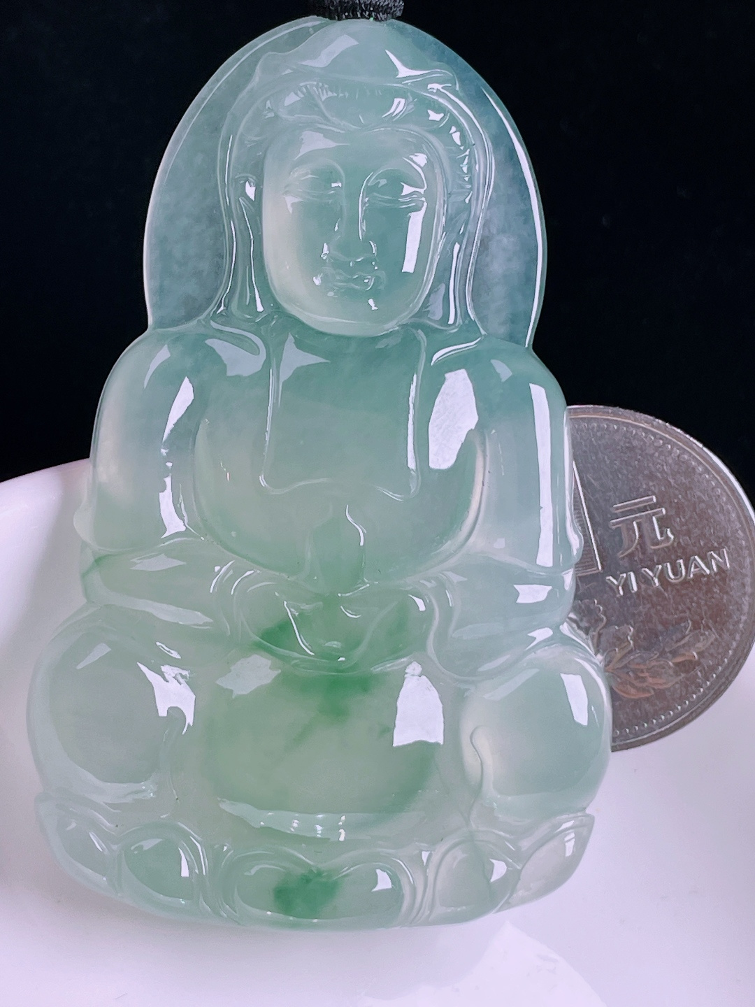 ️冰飘花观音，老种起光，细底通透，尺寸：63/40.2/6mm0810
