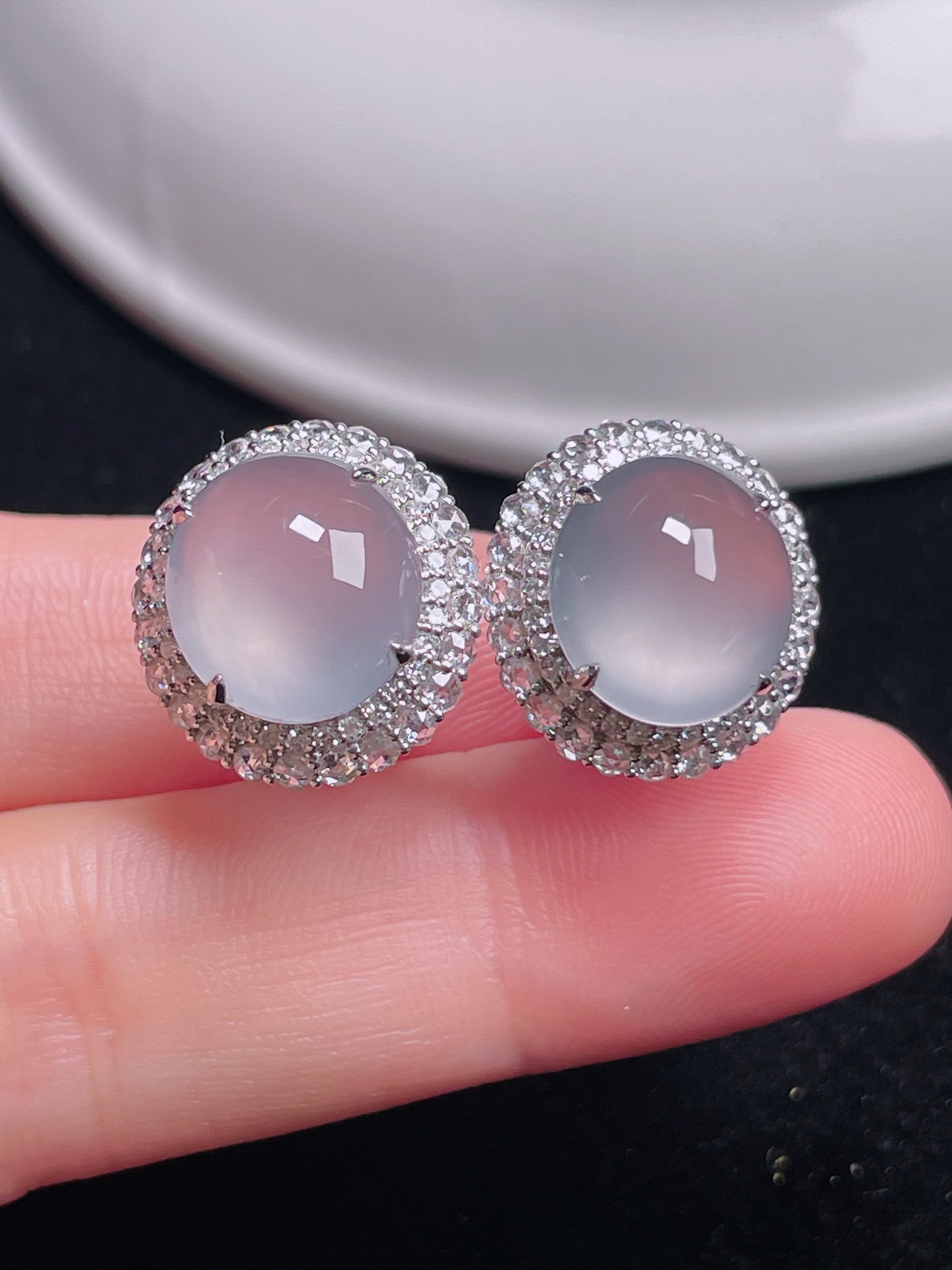 ️ 玻璃种耳钉 起光通透 无裂：15.5/14.5/9.6，裸石：11.4/10,3