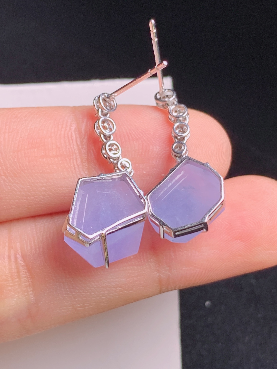 冰紫随形耳坠，柔光梦幻，切工精致，仙气十足