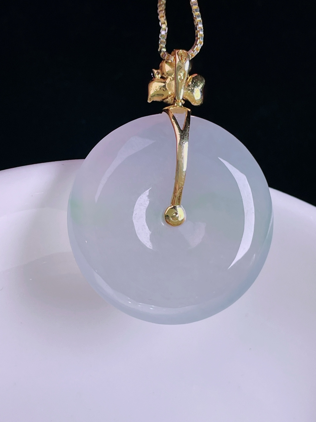 ️冰种平安扣，老种起光，细底通透，尺寸：32.8裸石25/6mm0810