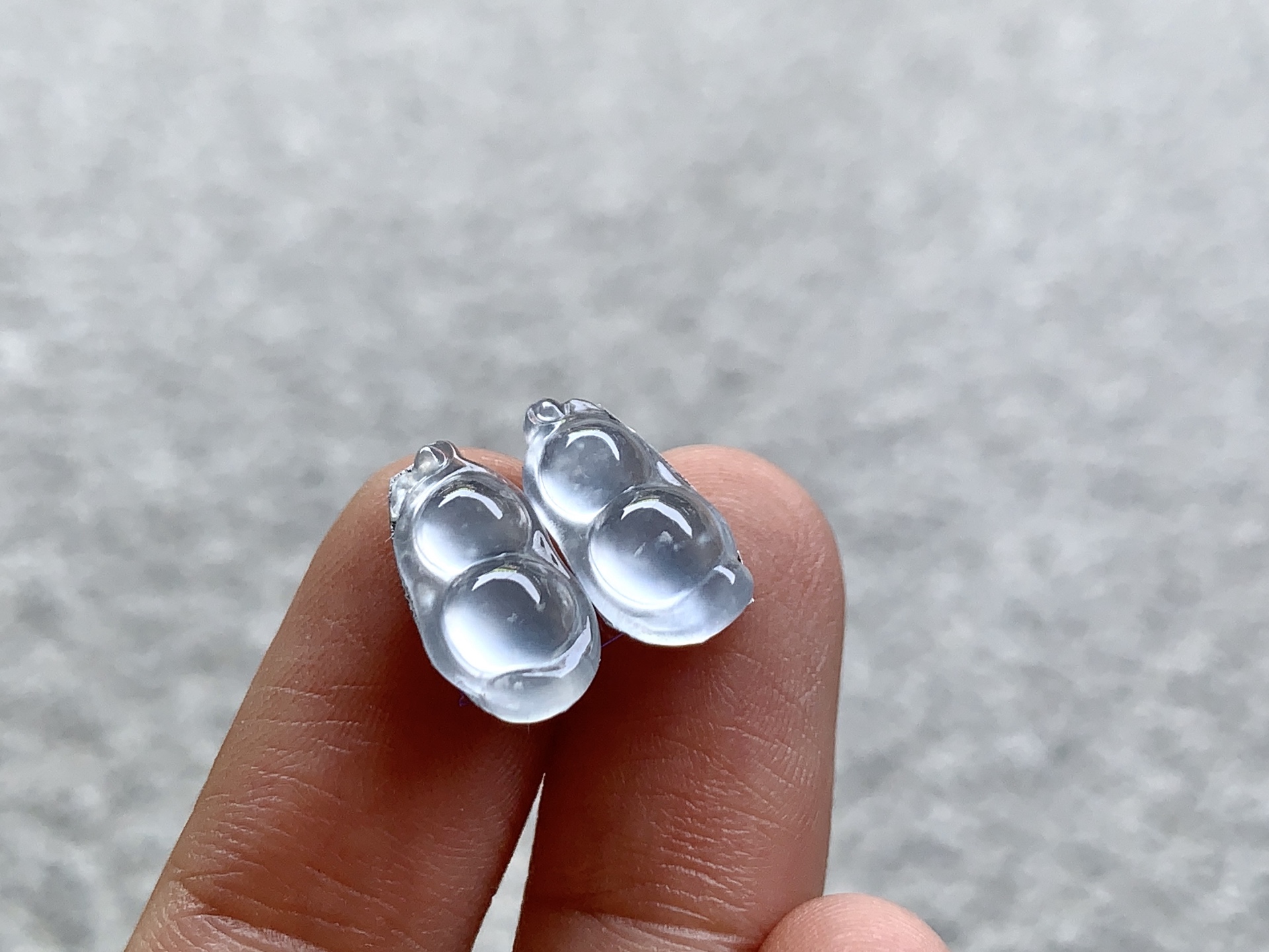 ️ 冰福豆一对，尺寸：13×6.7×4/12.8×6.4×3.6