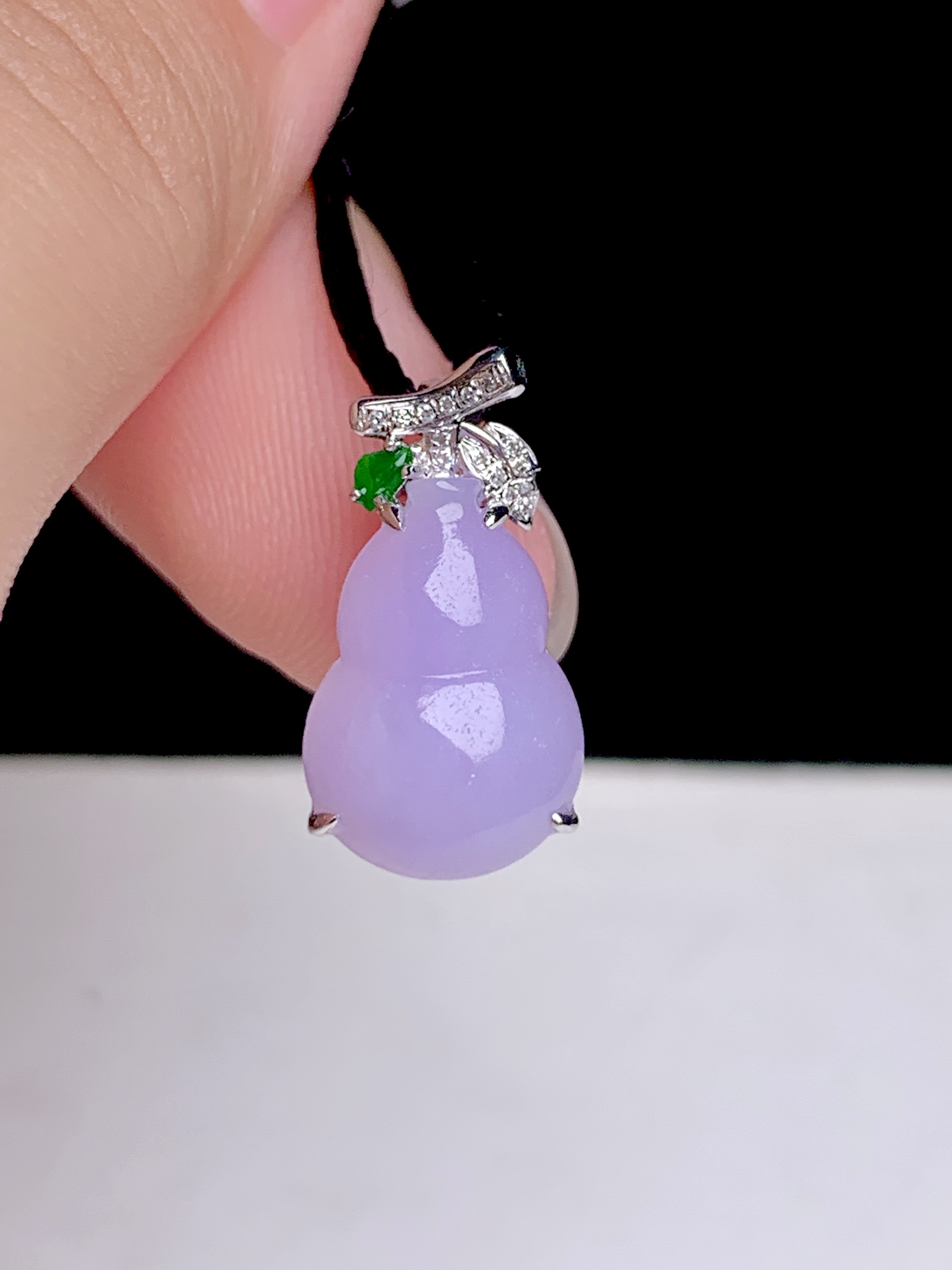 冰粉紫葫芦，18k金钻镶嵌，18-9.3-6.3