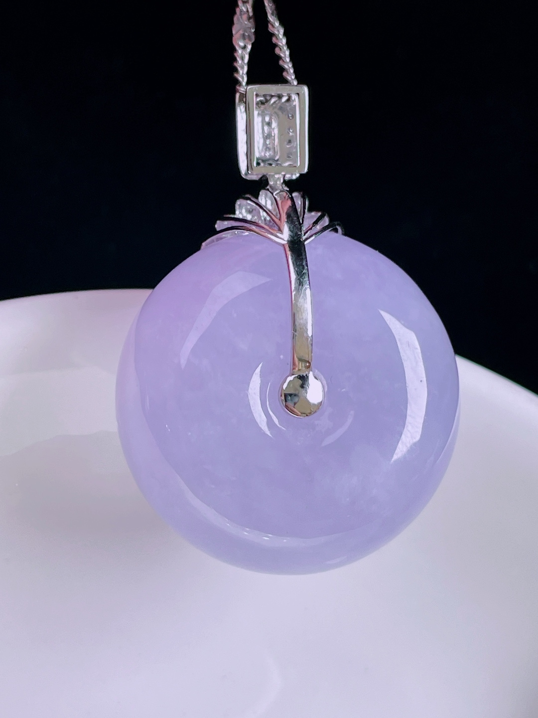 ️平安扣，老种起光，细底通透，尺寸：34.5裸石24.4/12.8mm0810