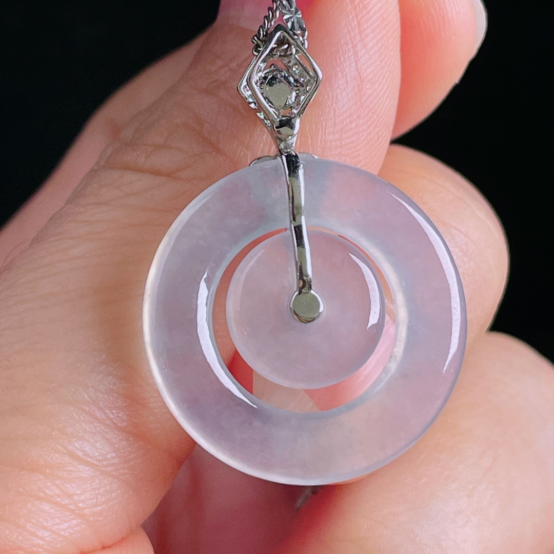 ️高冰母子扣，老种起光，细底通透，尺寸：32.6裸石23/3.4mm0810