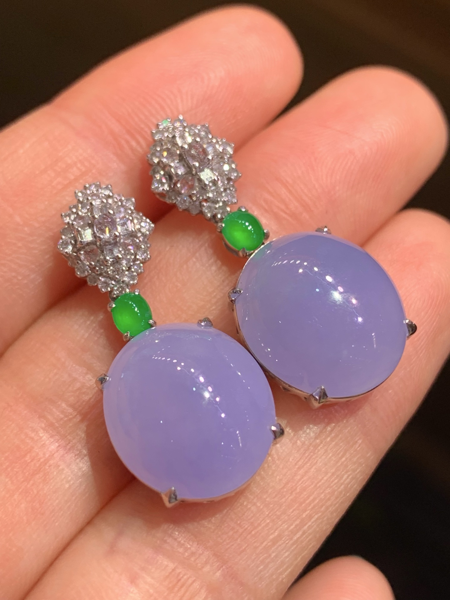 ️ 冰种大蛋面耳坠