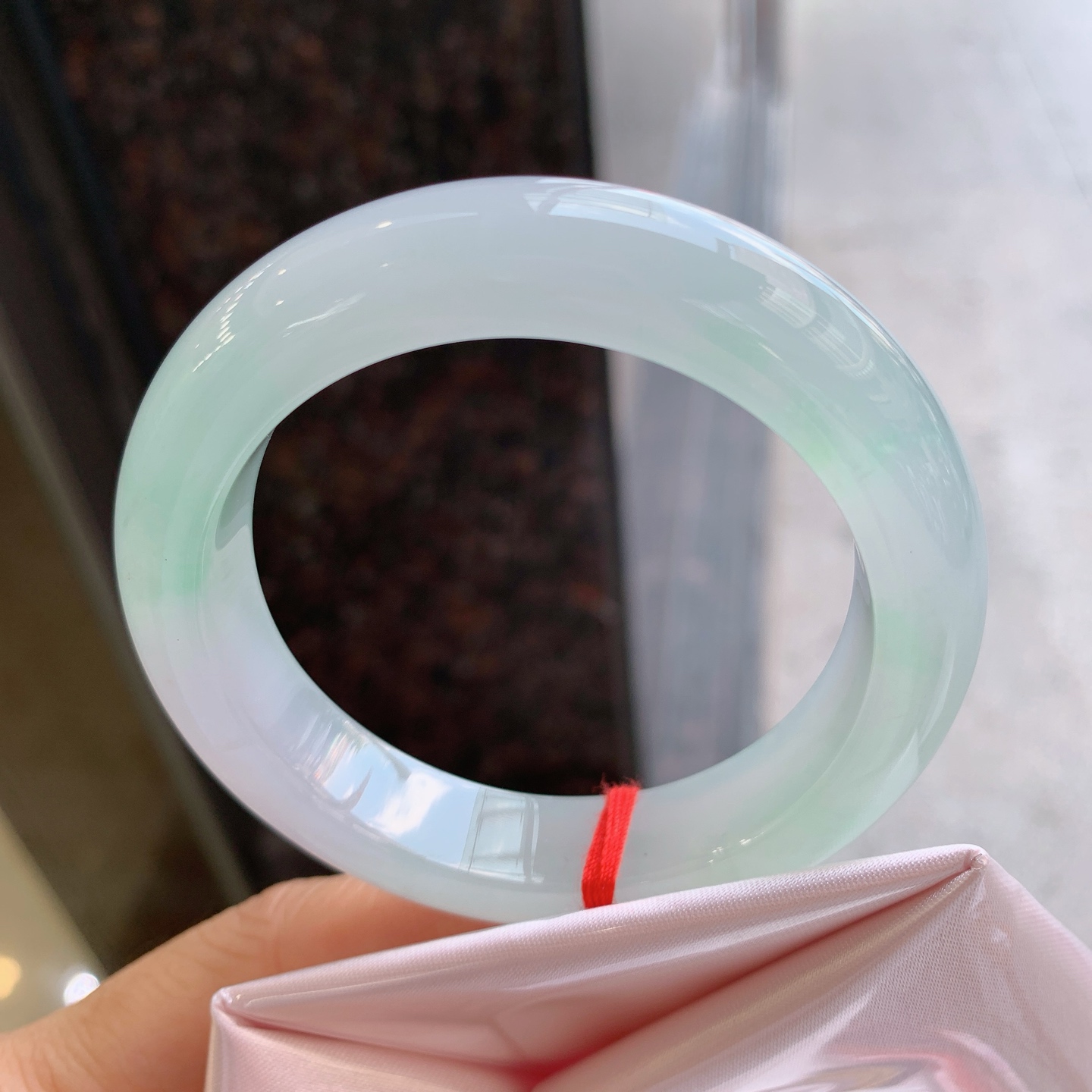 正圈冰飘绿 微细纹 尺寸：52.5/12.2/9.2 清爽