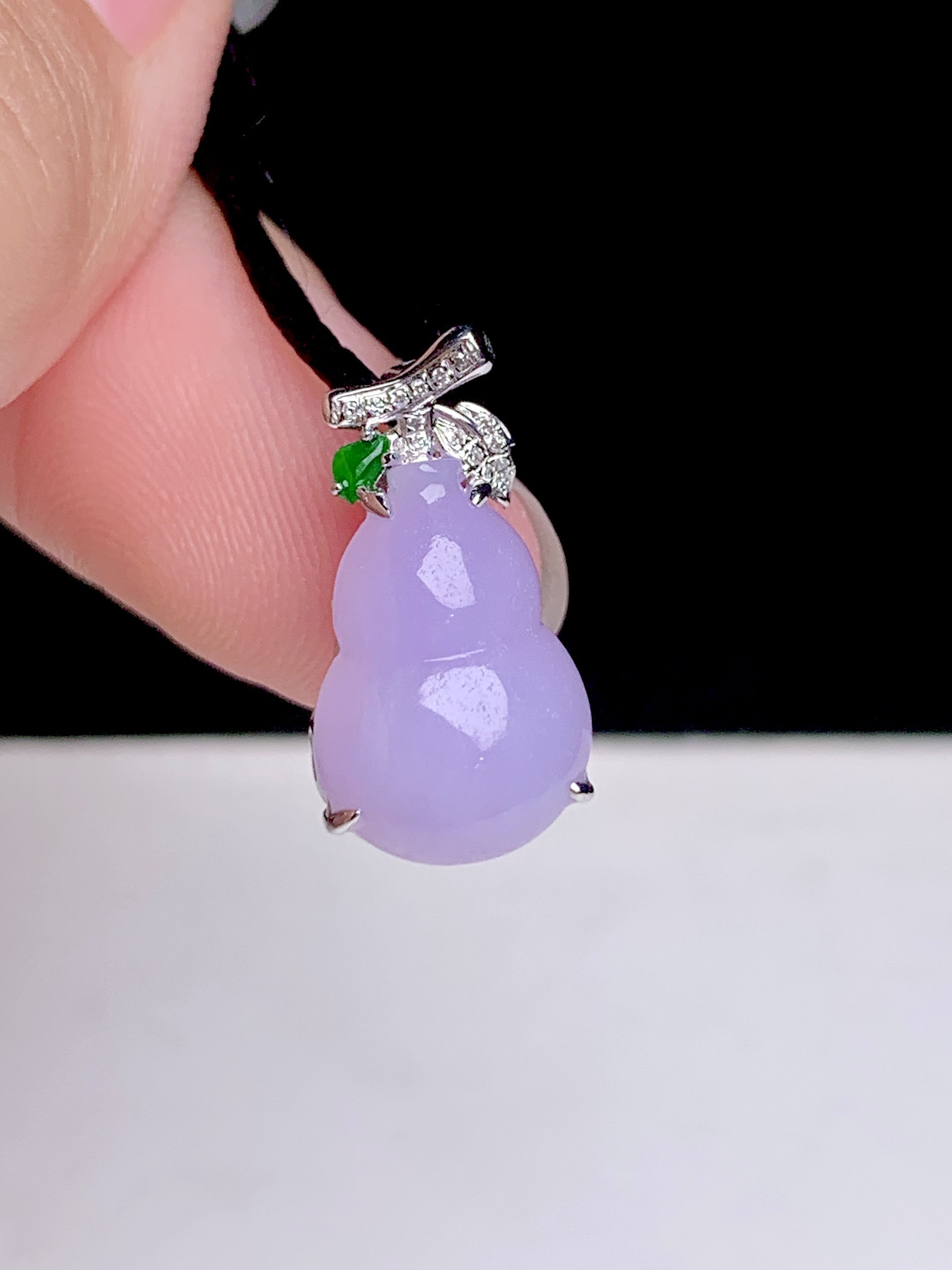 冰粉紫葫芦，18k金钻镶嵌，18-9.3-6.3