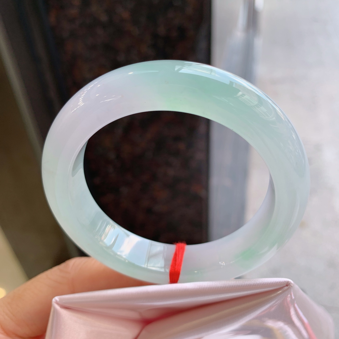 正圈冰飘绿 微细纹 尺寸：52.5/12.2/9.2 清爽