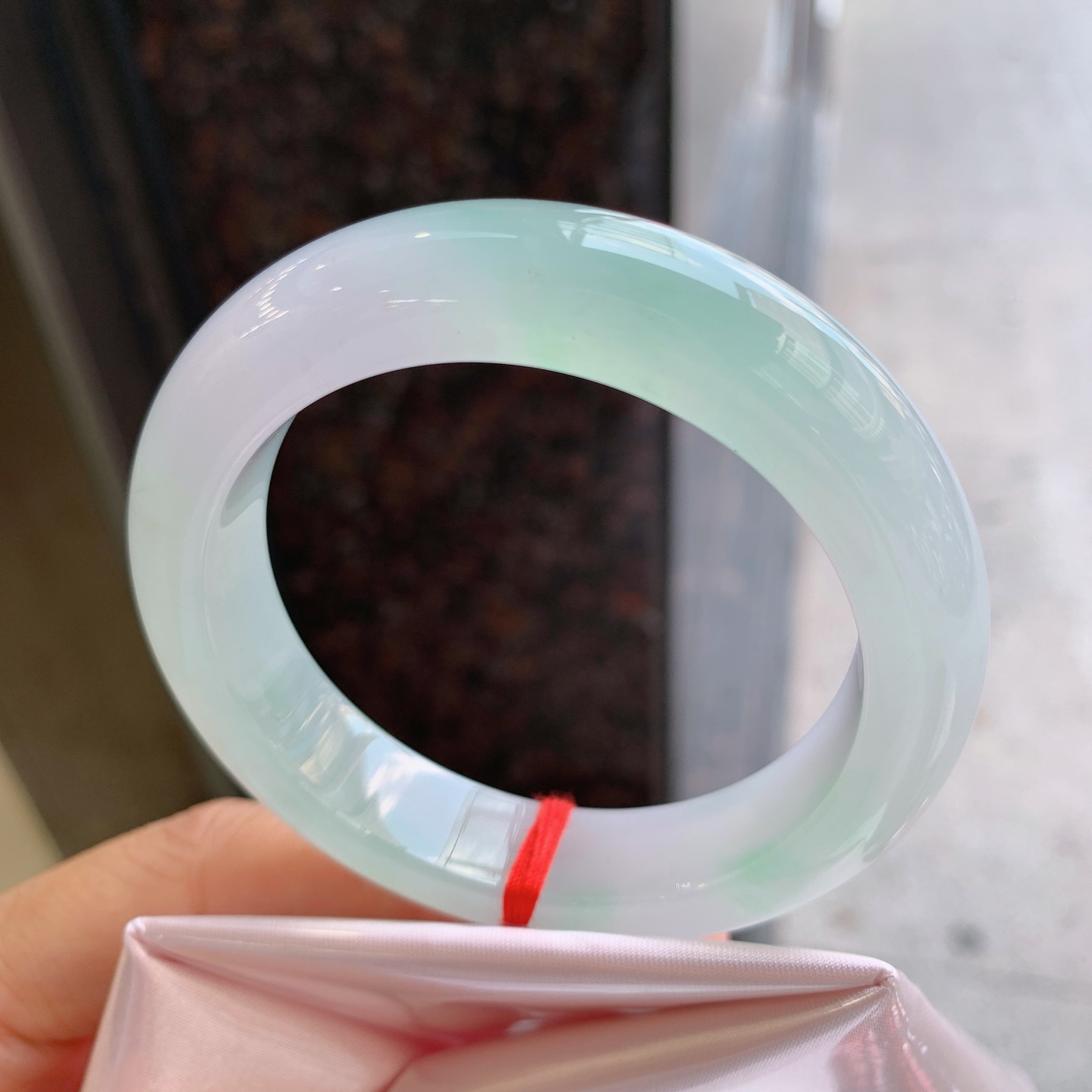 正圈冰飘绿 微细纹 尺寸：52.5/12.2/9.2 清爽